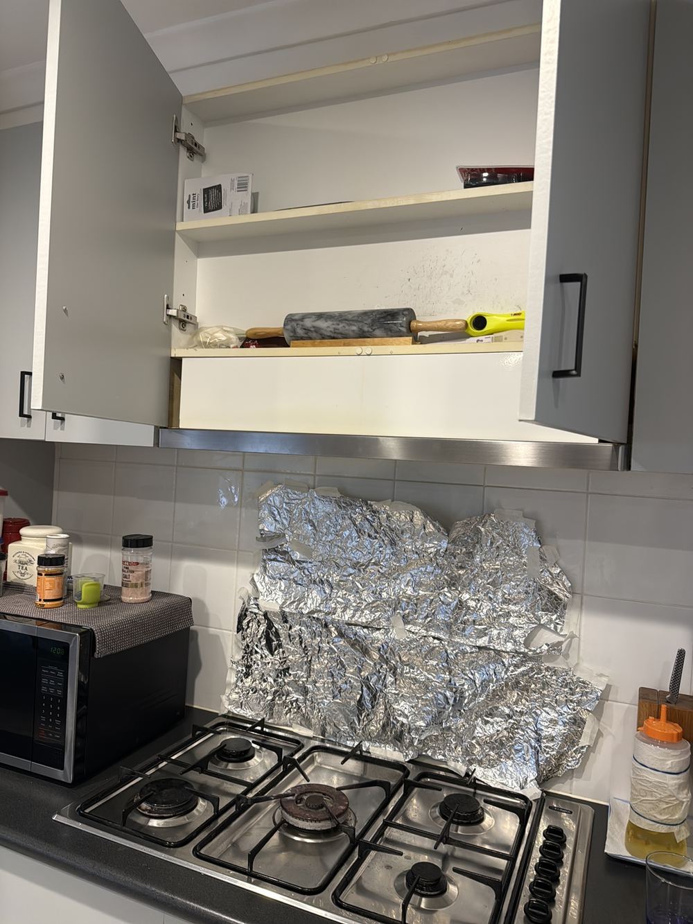 Rangehood ducted into the roof space instead of outside, found during a pre-purchase inspection in Berwick